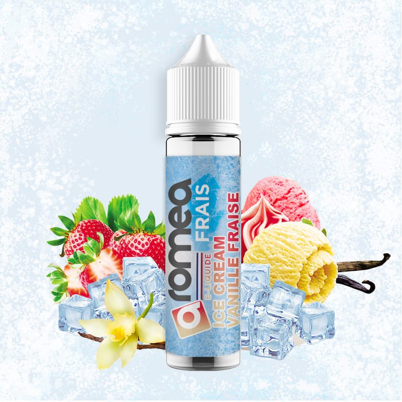 E-liquide Ice cream Vanille Fraise 50ml - Aromea FRAIS