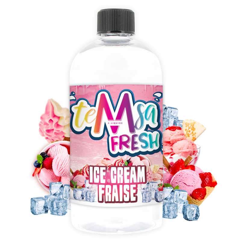 [E3D-20-3] TEMSA le e-liquide Ice cream fraise - 500ml